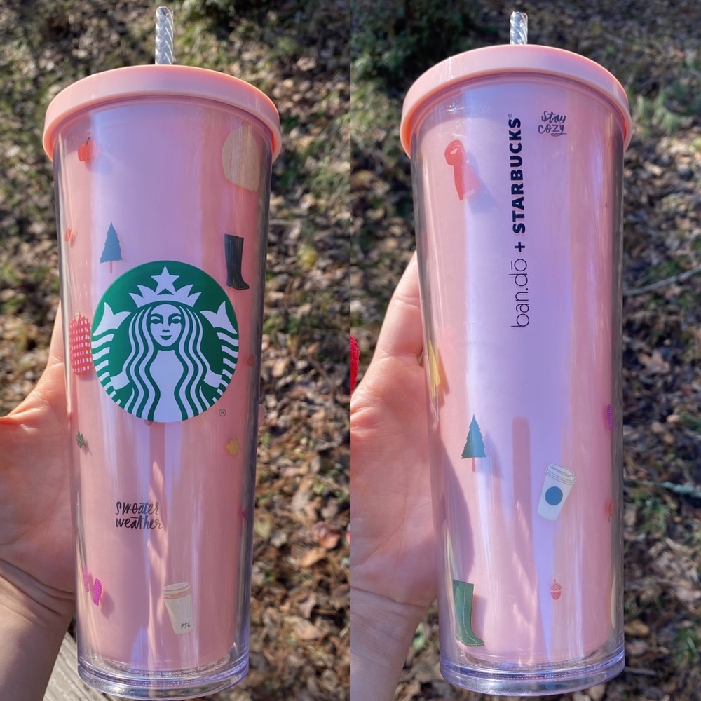 . Starbucks + Ban.do HTF Pink Sweater Weather Pumpkin Spice Tumbler/Cold Cup - Picture 6 of 15
